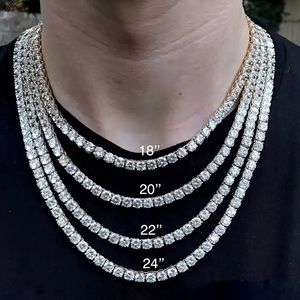 1 Row Round Cut Rhinestone Tennis Necklaces
